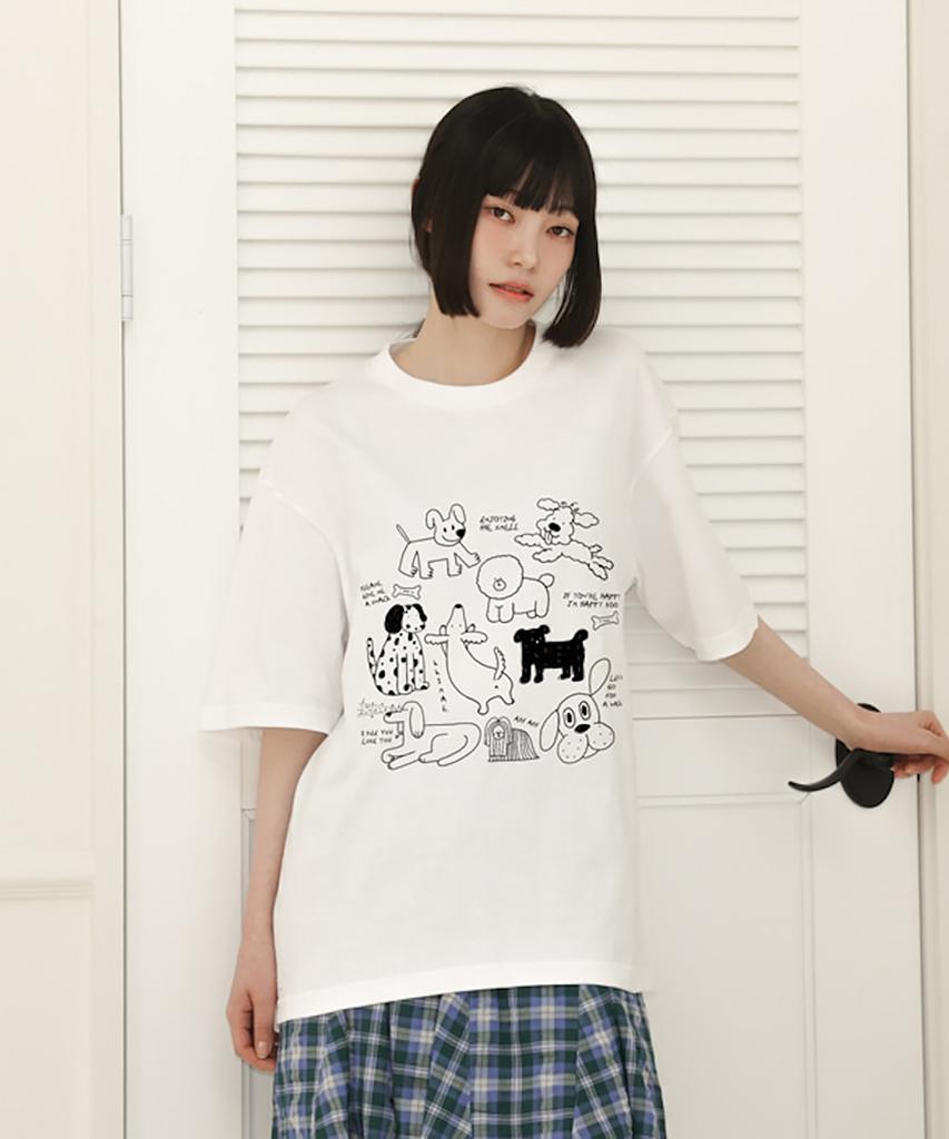 Ttunu Artist Kimae, Puppy Doodles Short Sleeve T-Shirt