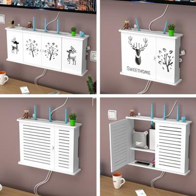 Großes Regal für kabellose WLAN-Router, Aufbewahrungsboxen, Kabelstromversorgung plus Drahthalterung