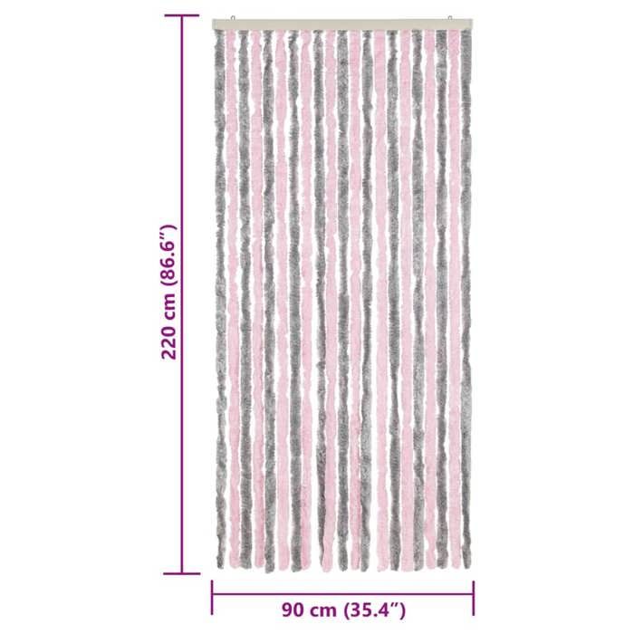 VidaXL Fly Curtain, Insect Screen with Hook, Door Curtain Adjustable Length and Width, Silver Grey and 377363