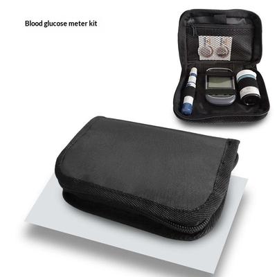 Portable Blood Glucose Meter Storage Bag Household Blood Pressure And Oxygen Meter Carrier Organizer Black Zipper Storage Bag