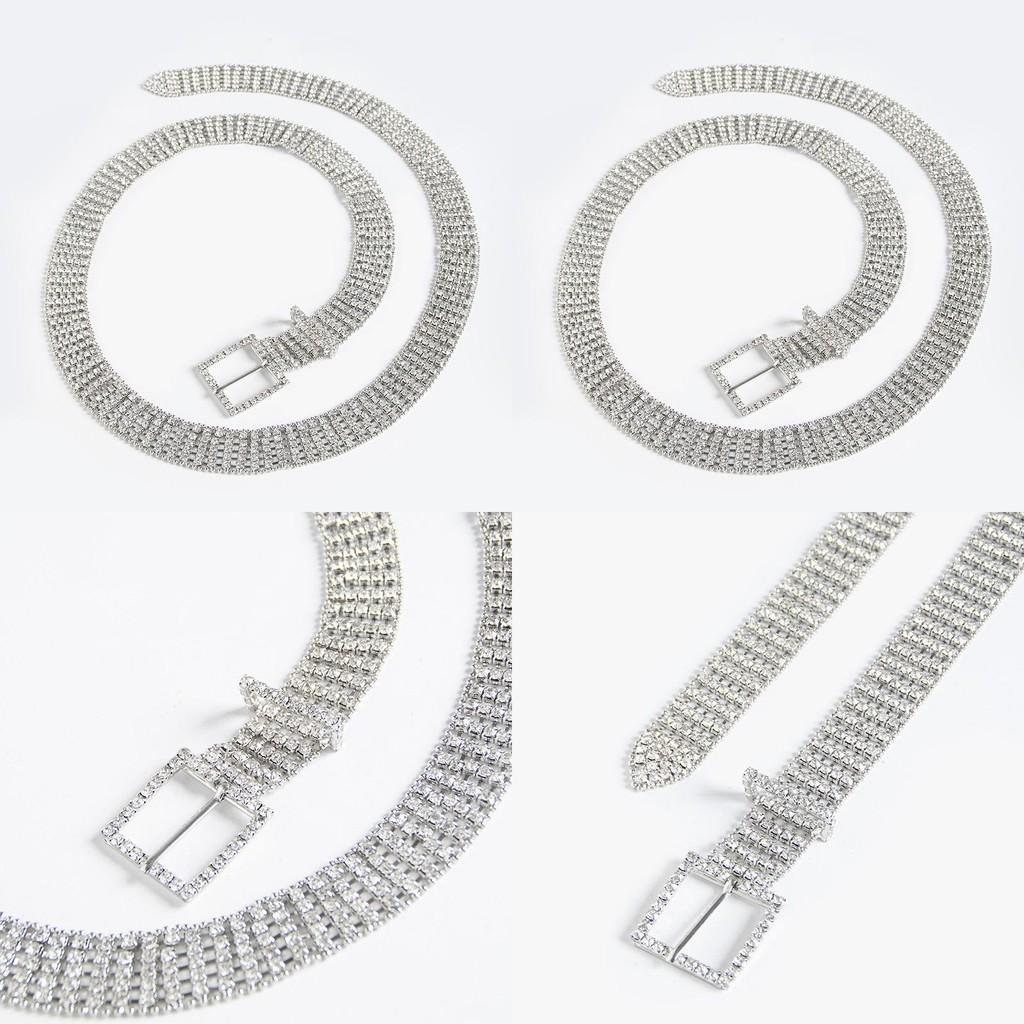 Premium Metal Water Drilled Waist Chain Women Fashion Waist Jewelry Accessory