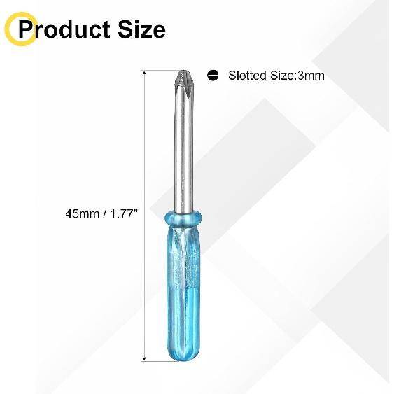 

uxcell Mini Phillips Screwdriver 3.0mm 45mm Length Micro Precision Cross Head Screwdriver with Non-Slip Handle for Watch Eyeglasses Cellphone