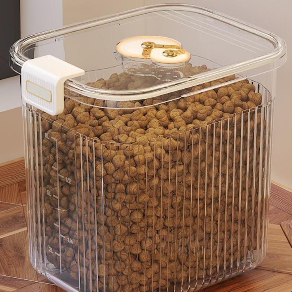 Pet Food Storage Container Airtight PET Large Capacity with Lid Cat Dog Food Bin for Home Pet Supplies