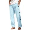 Men's Casual Loose And Comfortable Casual Pants Cotton Linen Buttons Trousers