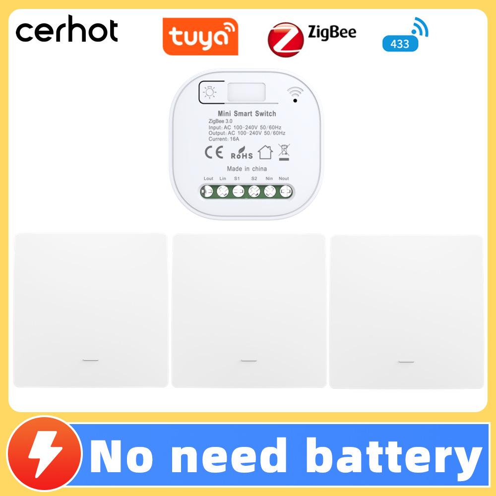 Battery-free, Waterproof, Self-powered Smart Switch; Wireless and Adhesive, Remote Control for Easy Household Use.