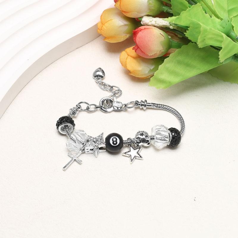 Zinc Alloy Star Crucifix Design Necklace Adjustable Lightweight Bracelet Punk Jewelry Piece For Various Occasions