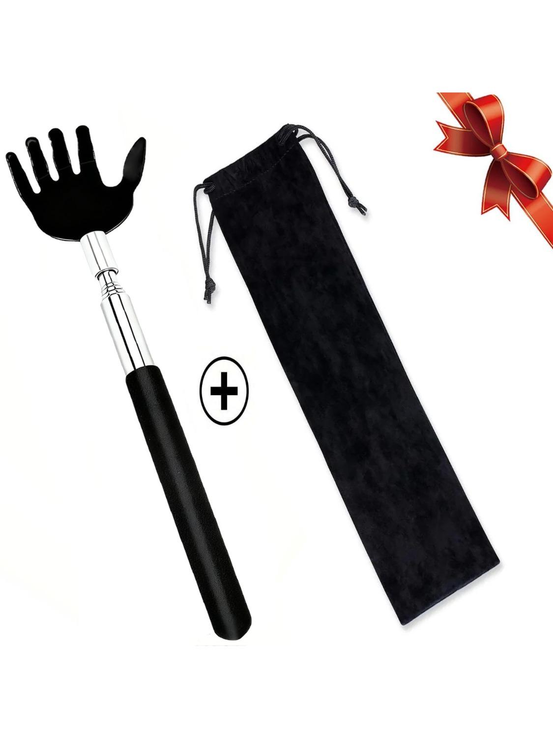 

Telescoping Back Scratcher & Massager – Ergonomic Stainless Steel Handle, Portable Extendable, Includes Storage Bag, Gift