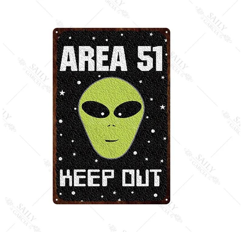 Aliens Metal Sign Abstract Quotes Art Metal Wall Plaque Custom Poster Painting Vintage Room Decor Metal Art Tin Pub Sign