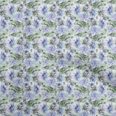 Baumwoll-Flex Dunkelgrüner Stoff Aquarell Floral Nähmaterial Druckstoff Meterware 40 Zoll
