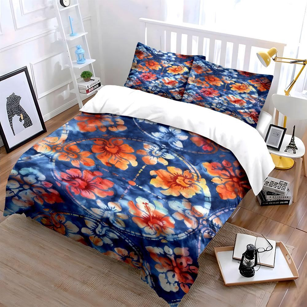 Colorful Floral Hibiscus Pattern. Bedding Sets Duvet Cover Sets Duvet Covers Pillowcases(1 * Duvet Cover 2 * Pillowcases Without Duvet Insert)
