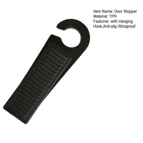 Door Stopper Wedge with Hanging Hook Anti-slip Windproof No Drilling Anti-collision Home Office Carpet Tile Concrete Wooden Floor