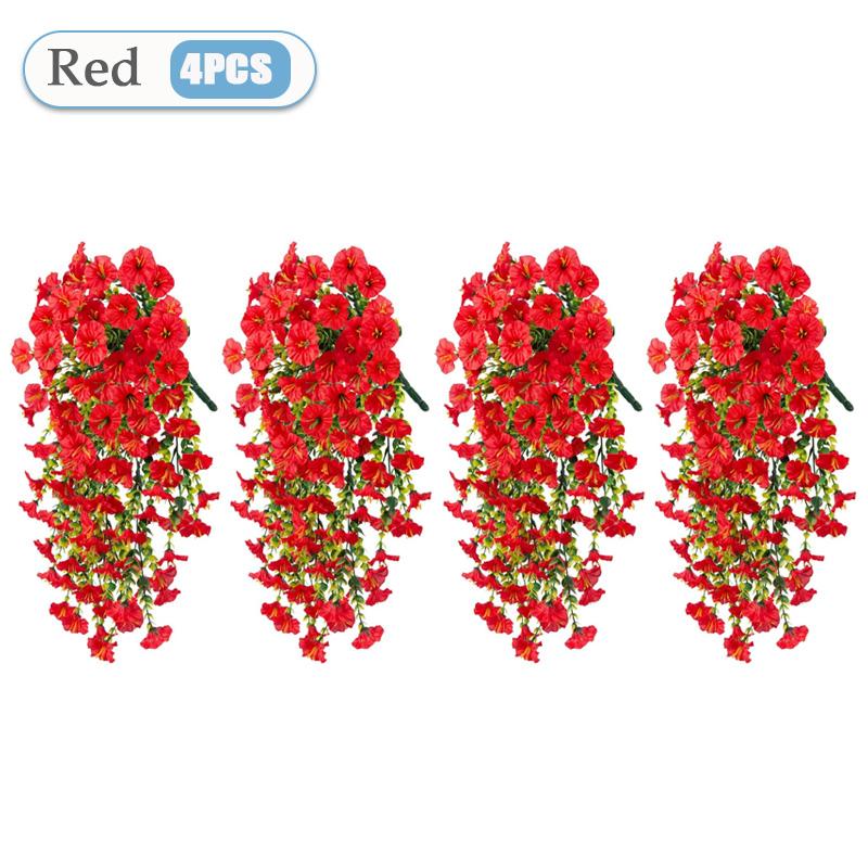UV-Resistant Artificial Morning Glory Eucalyptus Hanging Decor Perfect for Home Garden Weddings Versatile Outdoor Holiday Decora