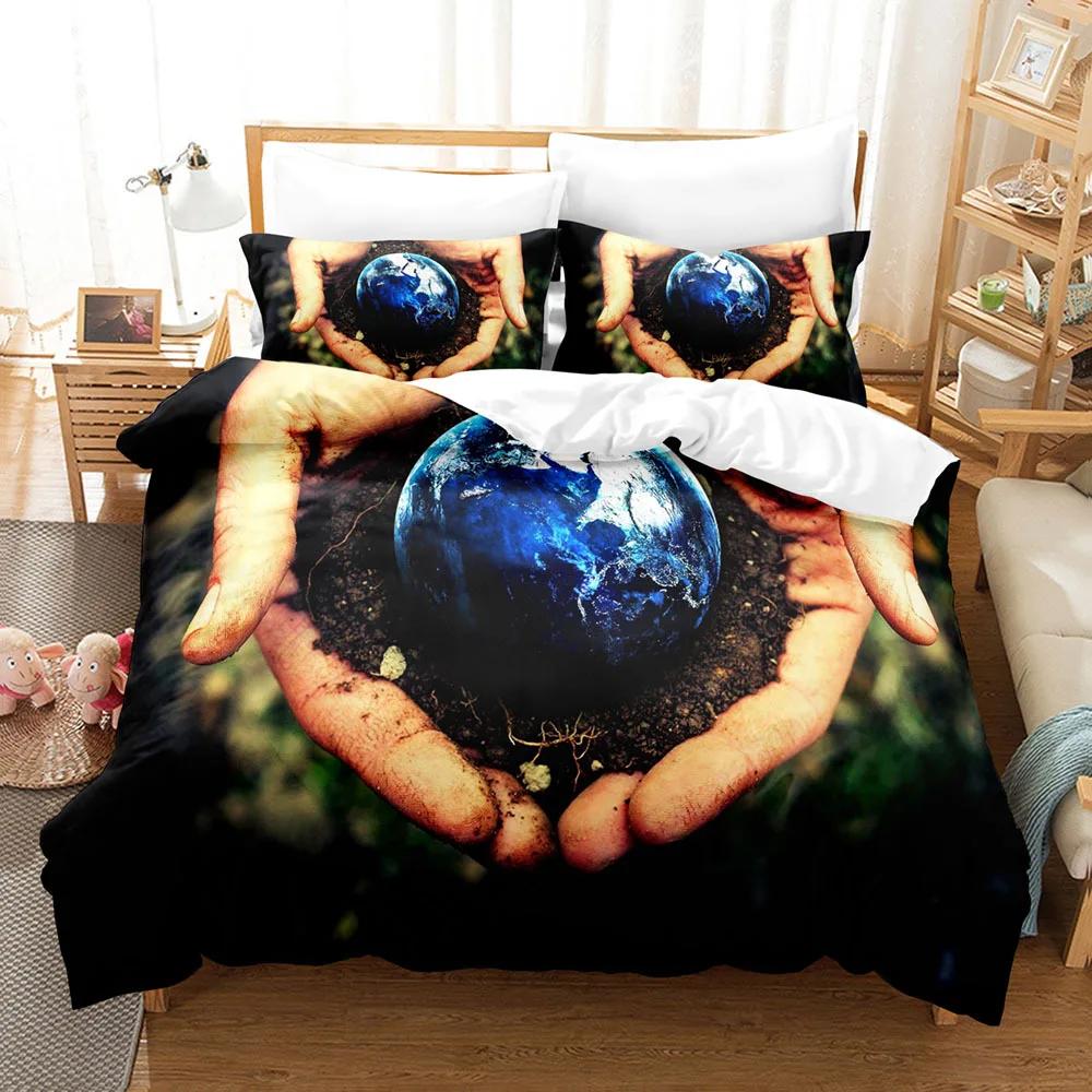 Eller Yorgan Kılıfı Seti 3D Baskı Siyah Beyaz Yağmur Parmak Polyester Yorgan Kılıfı King Queen Boyut Erkek Kız Genç Yatak Takımı için