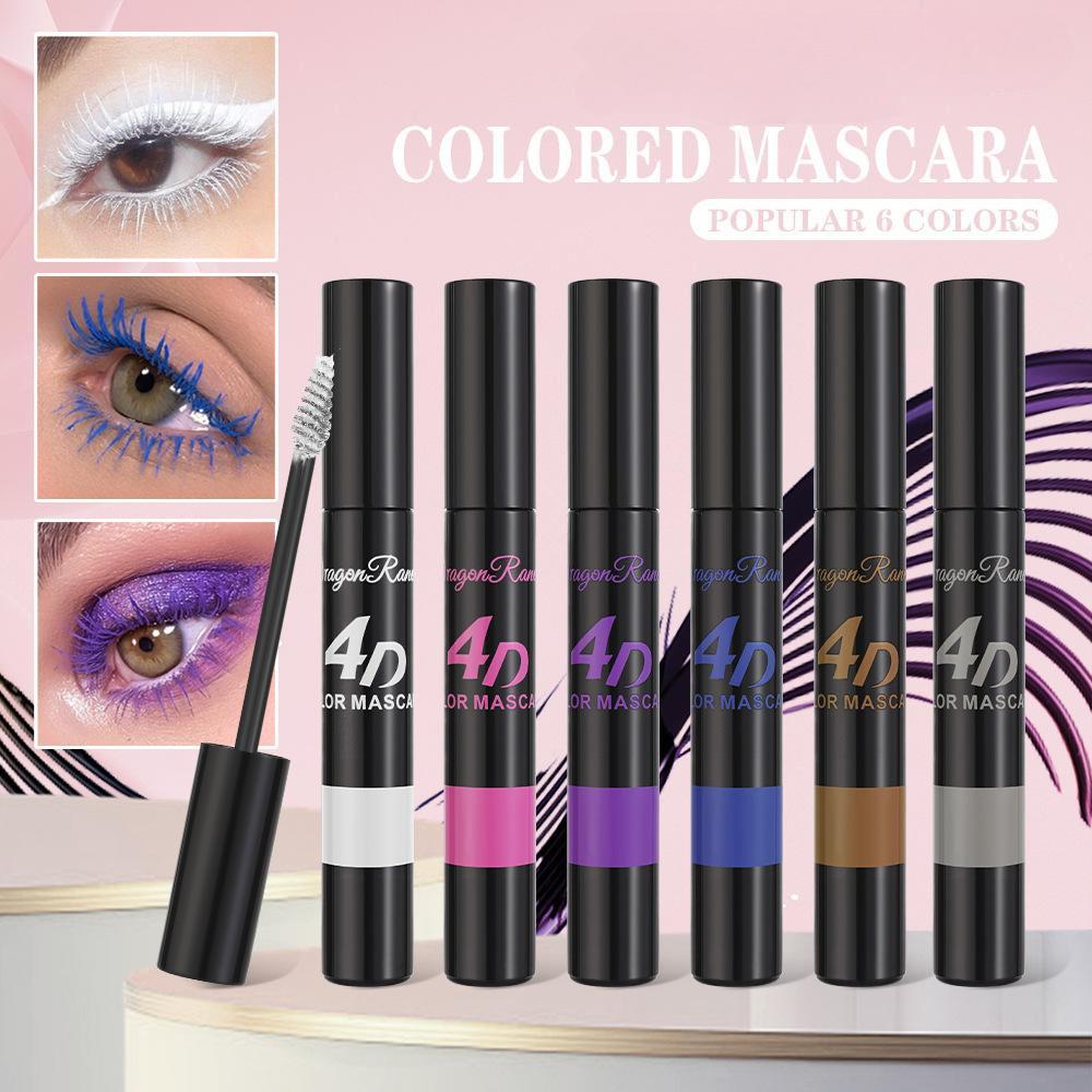 Mascara 5D colorato volume styling duraturo blu viola arricciatura allungamento impermeabile asciugatura rapida trucco occhi ciglia estensione seta