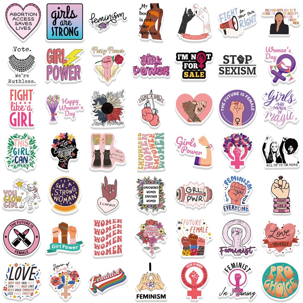 100 Inspirational Feminist Graffiti Stickers Personalized DIY Decorative Computer Suitcase Waterproof