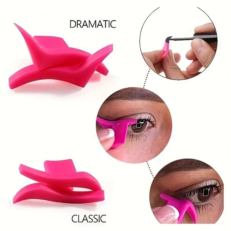 2-Piece Silicone Eyeliner Stencil Set with ABS Handle - Hypoallergenic Cat Eye & Winged Liner Templates