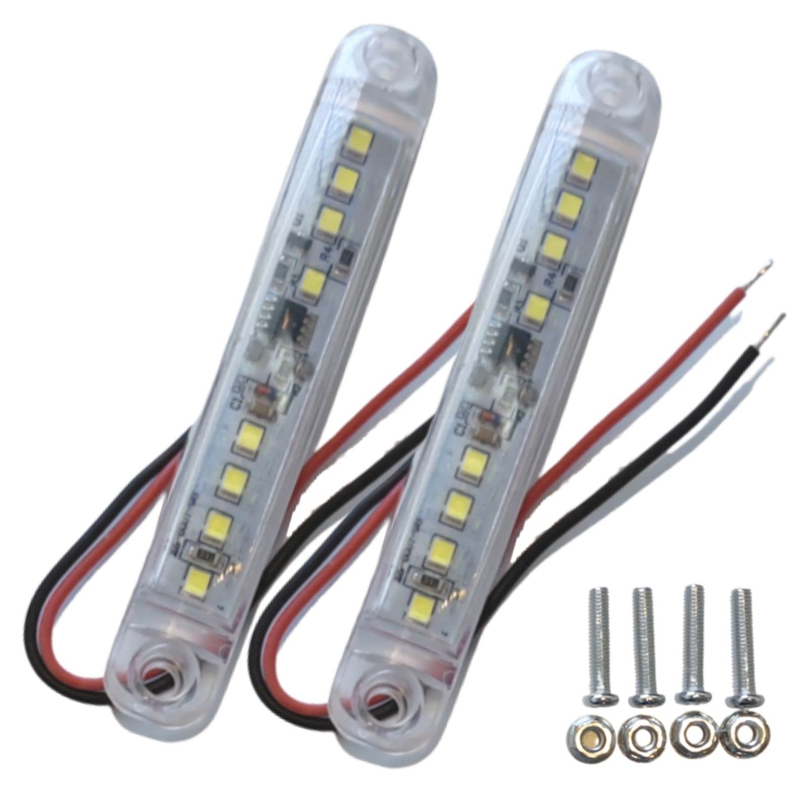 

Teagle Blanc Universal Side Marker, Mini Marker Lamp, LED Daylight, Strobe, Truck, High Brightness, 24V, Set of 2, White белый