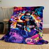 Vibrant Gaming-themed Design Featuring Controllers and Digital Elements. for All Seasons Blanket Lunch Break Throw Gift
