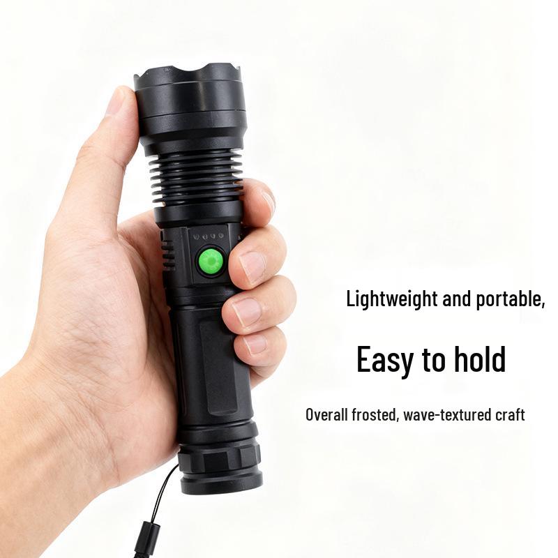 Portable High-Intensity LED Flashlight for Outdoor Camping and Patrol