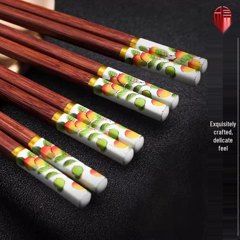 

Новинка Бамбуковые палочки для еды без воска (Набор из 5 пар) для семейного использования - высококачественная посуда без воска