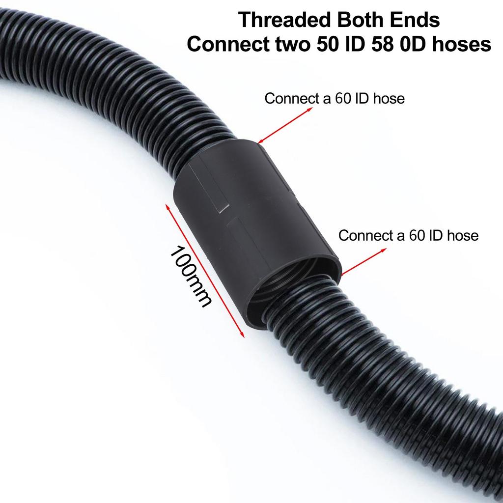 Hose Connector Adapter for Vacuum Cleaners Fits Hoses of Various Sizes
