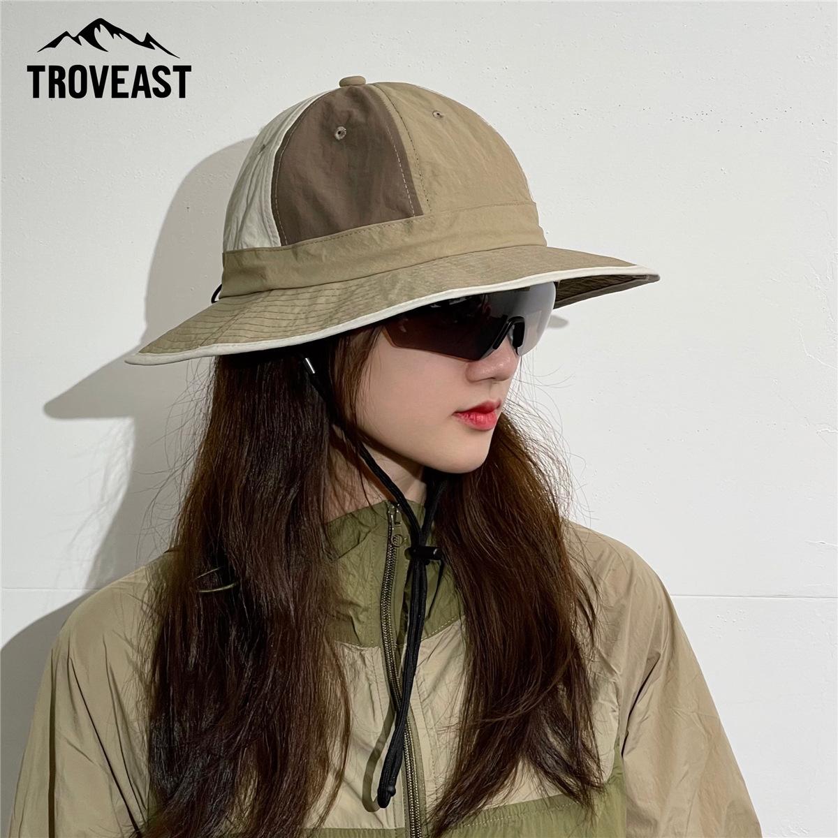 

Retro Color blocking Bucket Hat UPF 50 Plus Quick drying Lightweight Design Summer Outdoor Hiking Camping Trekking Sun хаки