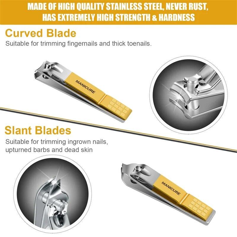 16-teiliges Nagelset, professionelles Nagelknipser-Pediküre-Set aus Edelstahl, Nagelpflege-Werkzeug, Beauty-Set, geeignet für dicke Nägel