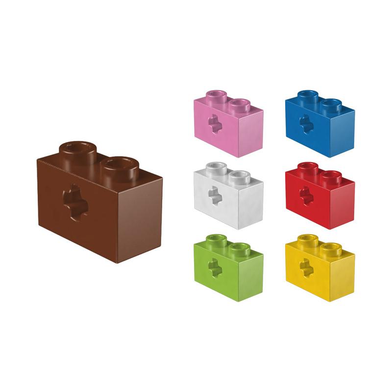 Non-Toxic 10Pcs 32064 1X2 Cross Hole Builing Blocks Moc Accessories Compatible With Brick Diy Children Toys Assembly Gift Box