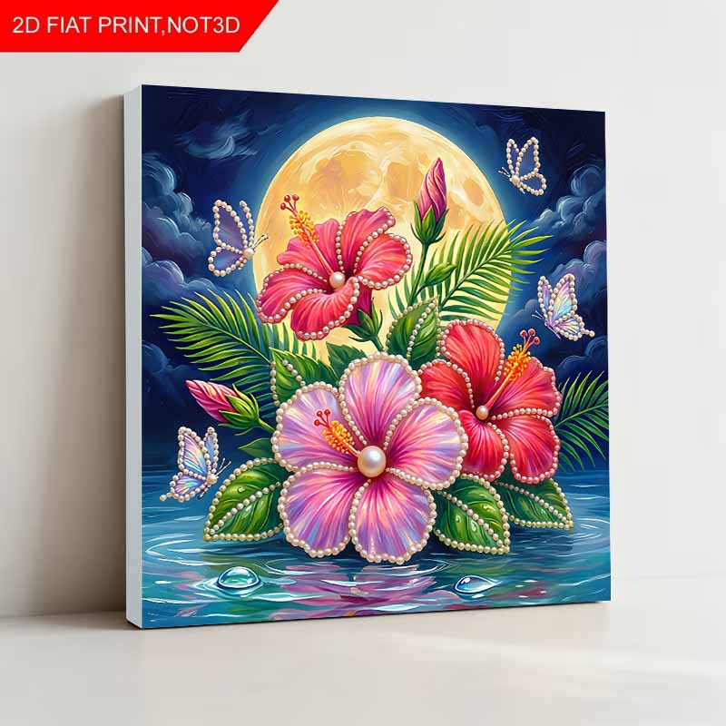 Flowers and Butterflies Full 5D DIY Pearl Gem Art Diamond Painting Kits for Adults/Beginners Gift Idea Home Decor 11.81x11.81in