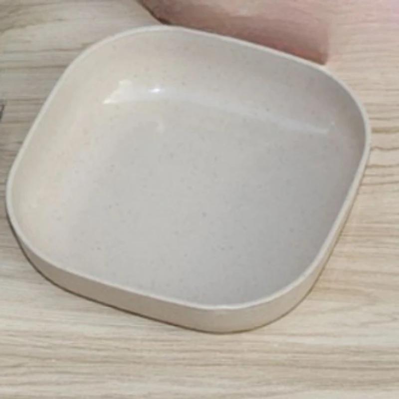 Wheatgrass Tableware Set Portable Tableware Plate Set Picnic Tableware Bowl Plate Set Environmental Plate Plastic