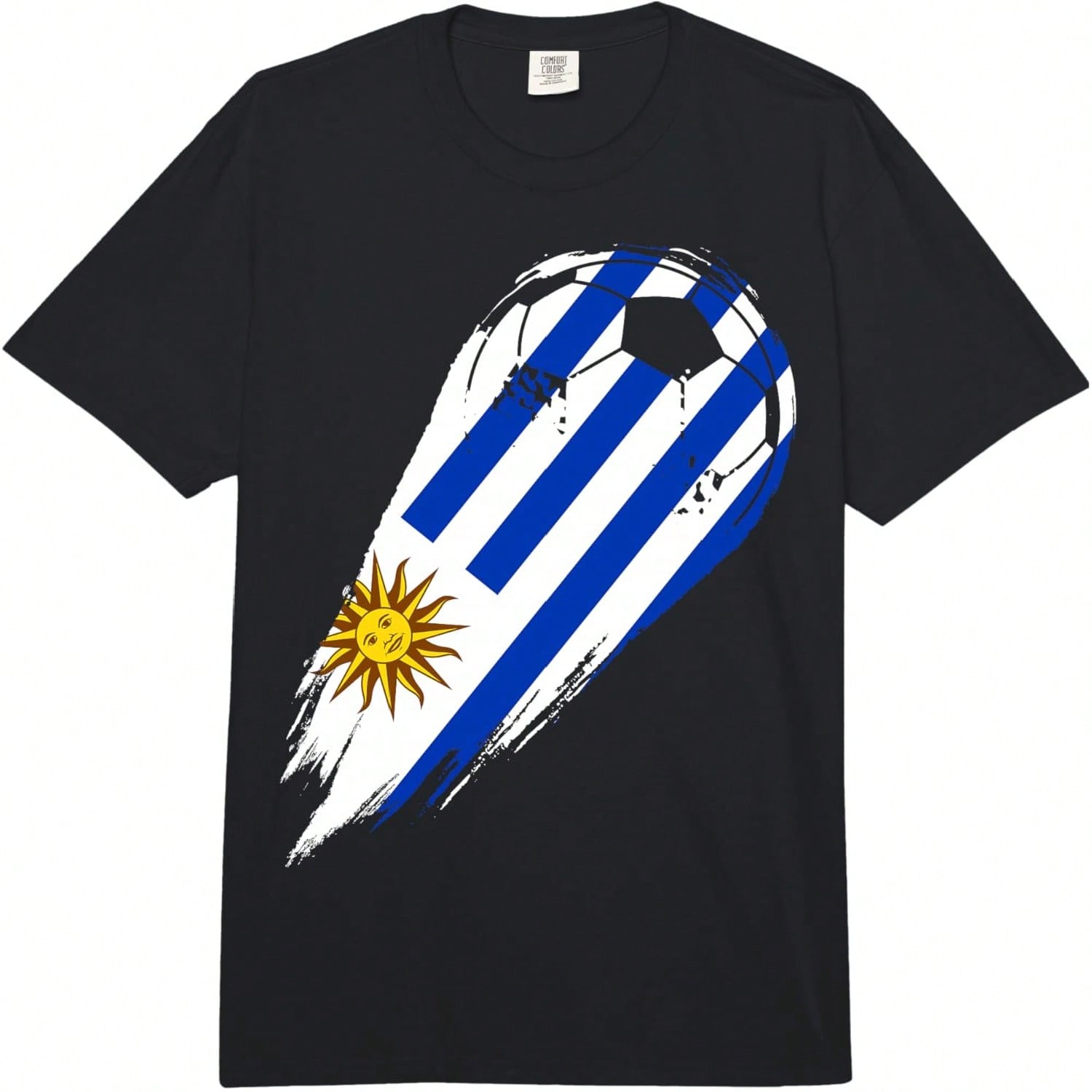 Soccer With Flag Of Patriotic Uruguay Adult Heavyweight T-Shirt S разноцветный