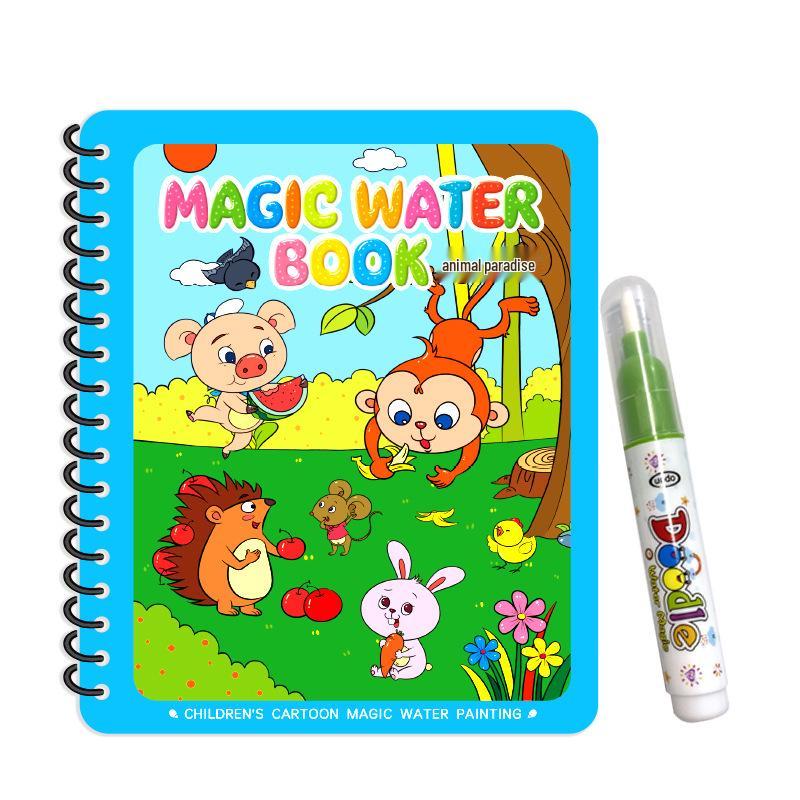 Reusable Children's Magic Water Doodle Book with Baby Water Pen - Educational Drawing Toy