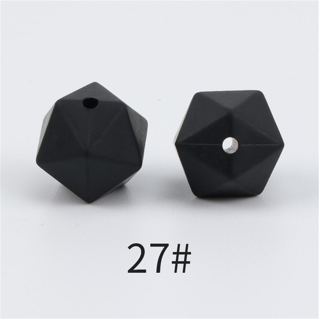 TX49 10Pcs 14mm Hexagon Solid Color Silicone Beads Jewelry DIY Necklace Bracelets Keychain Trend Handmade Accessories Jewelry