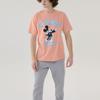 MLB X Disney New York Yankees Basic Print Crew Neck Short Sleeve T-Shirt Unisex T-Shirts Pink 31TSK3031-14O