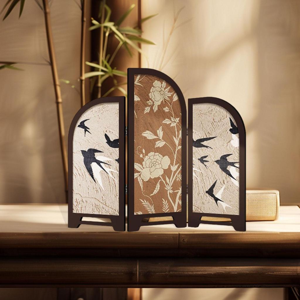 3 Panel Divider Table Screen for Feng Shui Decoration In Living Room