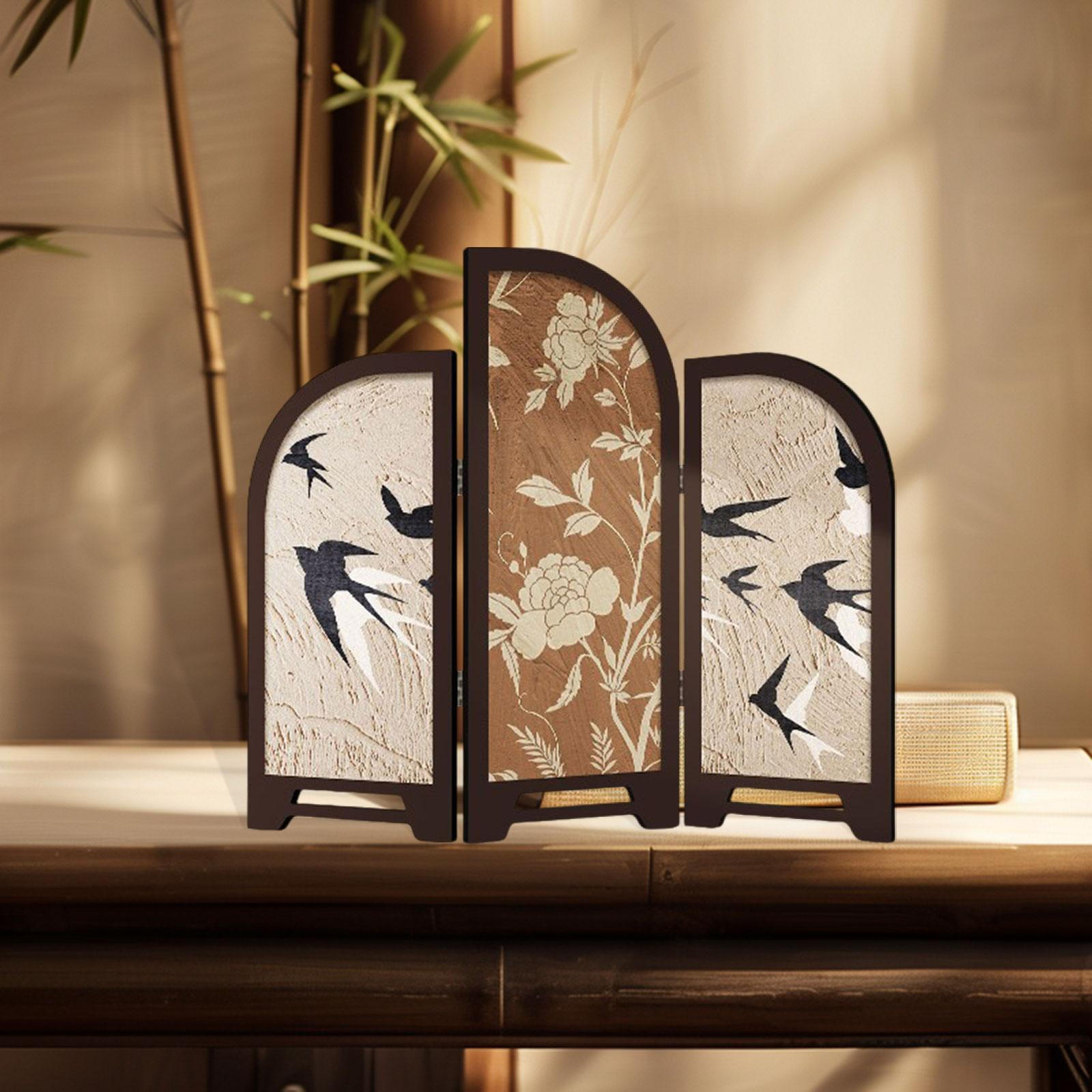 Трехсекционная перегородка-ширма для украшения гостиной в стиле фэн-шуй Style B