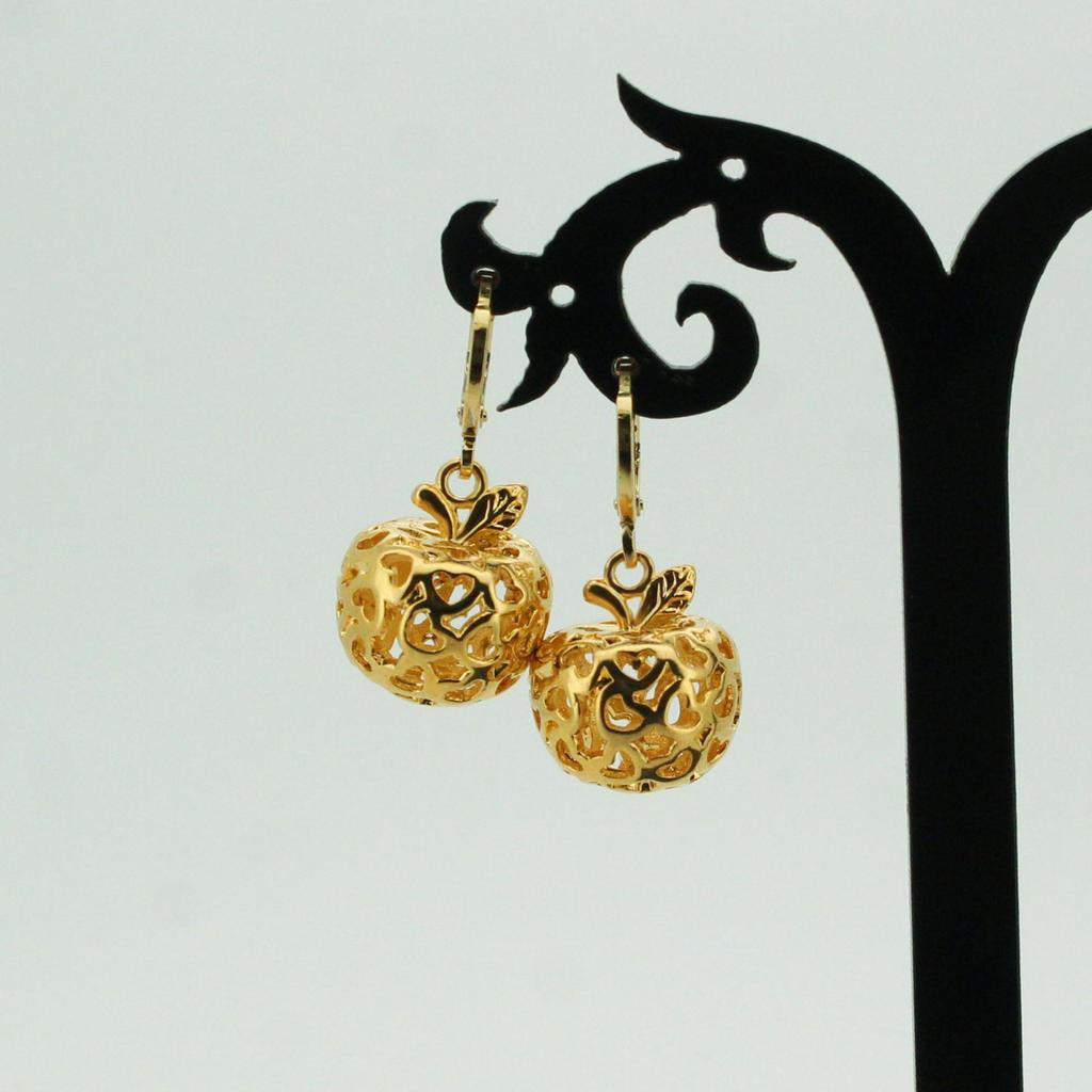 24K Gold-Plated Apple Pendant Necklace Set for Christmas Gifts