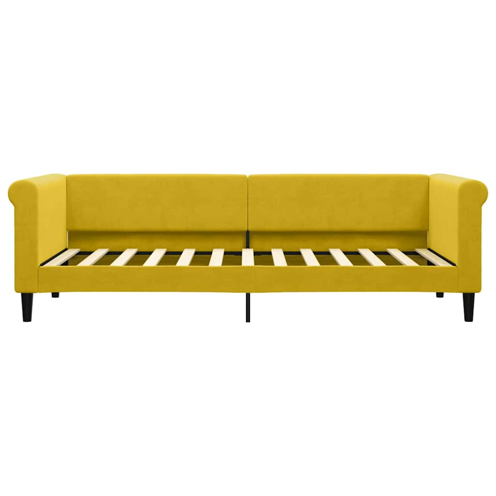 Daybed Yellow 80x200 Cm Velvet