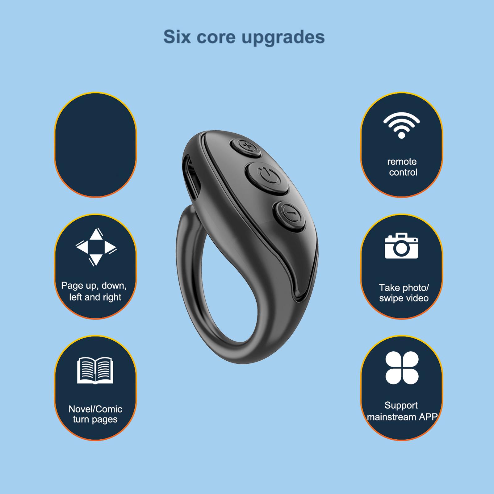 Remote Control Page Turner Rechargeable Portable Camera Video Recording Remote Control for Home Outdoor White DC5V