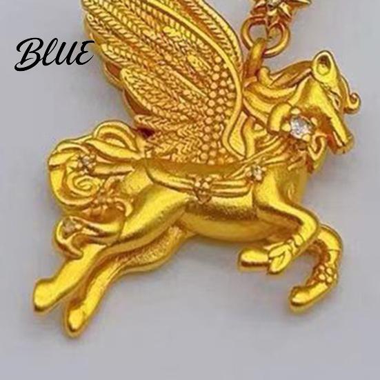 Pegasus Pendant Necklace Gold Tone Winged Horse Mythological Symbol of