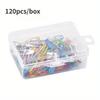 120Pcs Safety Pins Colored Metal Safety Pins with Storage Box Small Safety Pins for Clothes DIY Crafts Pins Sewing Accessories