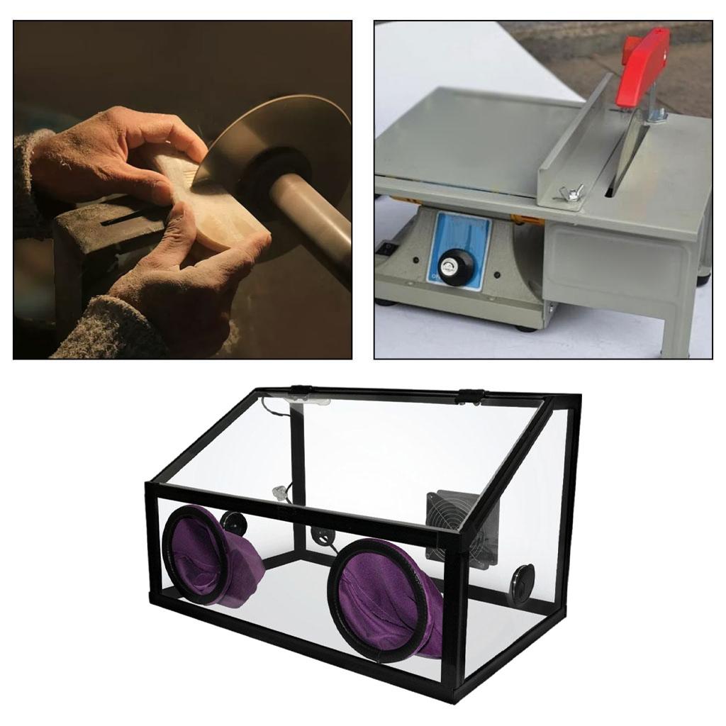 Grinding Dust Hood with Light and Fan Dustproof Box Milling Drilling Dust Cover