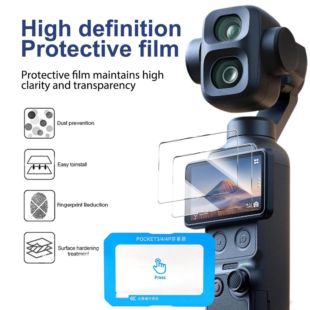 Easy Installing Tempered Glass Screen Protectors for DJI Pocket 4 Pro HD Clear Anti-scratch Shatterproof LCD Protective Films