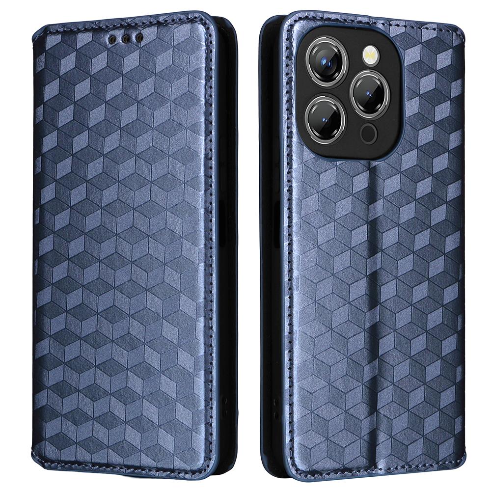 

Для Oukitel P1 Чехол-кошелек Ромбовидный оттиск Кожаный чехол для телефона Blue