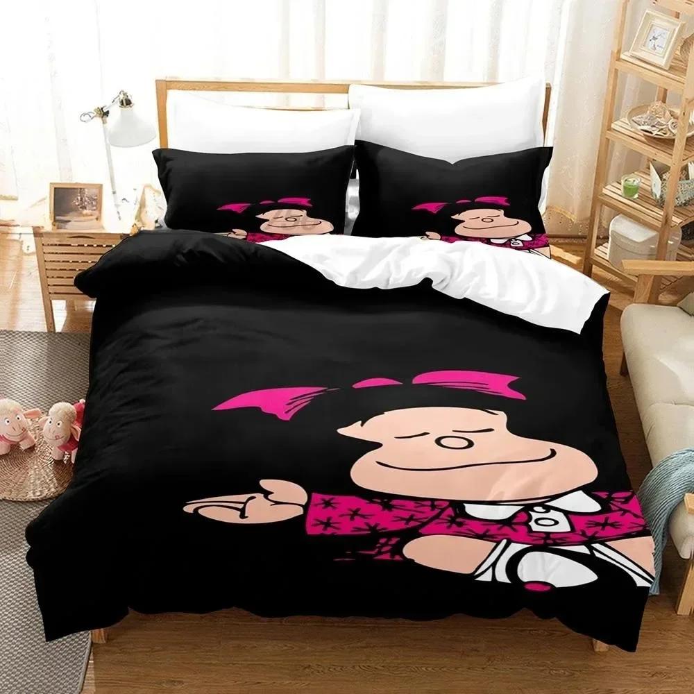 3D Pinting Anime Mafalda Printed Bed Set Duvet Cover Pillowcase Bedding Set Bed Linen Sheet Quilt Cover Full Queen King Size