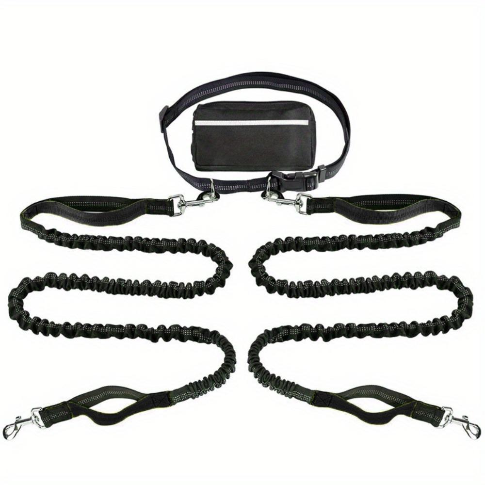 Pet Supplies Single/Double Rope Sports Waist Bag Adjustable Waistband Reflective Dog Leash Hands Free Dog Traction Rope Walking