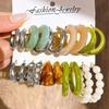 12pcs Bohemian Colorful Resin Earring Set For Women Vintage Water Drop Hoop Earrings Daily Wear Dating Party Jewelry Gifts 2025
