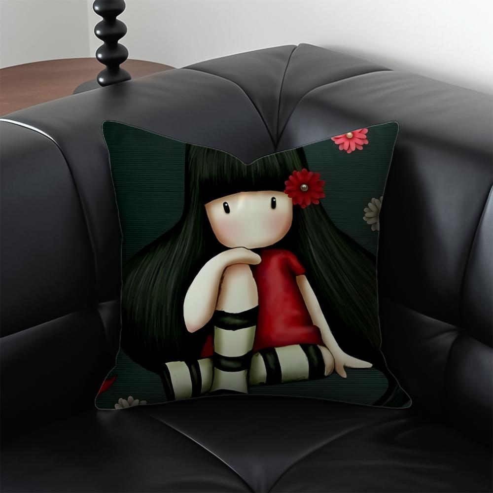 llustration Cute SSantoro GGorjuss Cushion Cover Pillow Case Antidustmite Invisible zipper silky short plush Sofa cushion