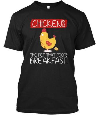 Hühner Das Haustier Das P Frühstück - Kackt T-Shirt Hergestellt in den USA Größe S bis 5XL