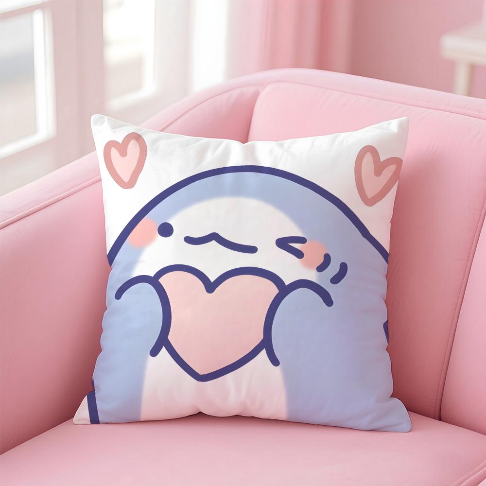 F-Fat S-Shark Cushion Cover Home & Car Multi-Scene Pillow Cover - Reversible, Soft & Durable for Daily Use